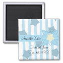 Blue Stripes and Stars Save the Date Refrigerator Magnets