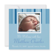 Blue Stripes Announcement invitations by myhome71 Blue Stripes Announcement invitations