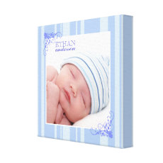 Blue Stripes Baby Boy Photo Wall Canvas Prints wrappedcanvas