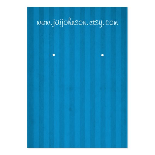Blue Stripes  Background Earring Cards Business Cards (front side)