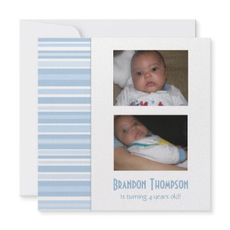 Blue Stripes Birthday Party Invitation invitation