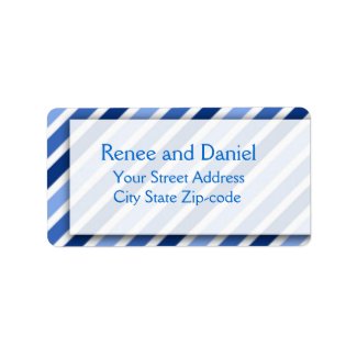 Blue Stripes Custom Return Address Labels label