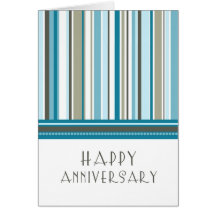 Blue Stripes Employee Anniversary Card
