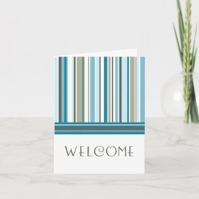 Welcome your new employees to your team and make them feel appreciated with this cheerful and stylish blue stripes business employee welcome greeting card, 