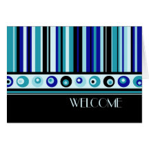 Blue Stripes Employee Welcome to the Team Card