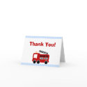 Blue Stripes Fire Truck Thank You Note Card card