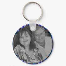 blue stripes frame keychains