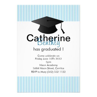 Blue Stripes Grad Invitation 2012