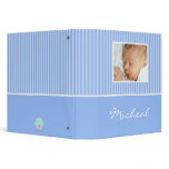 Blue Stripes New Baby Book Binder