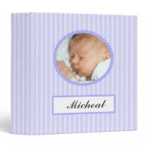Blue Stripes New Baby Book Binder binders