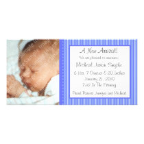 Blue Stripes New Baby Photo Card photo cards