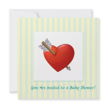 Blue Stripes - Pierced Valentine Heart Custom Announcements
