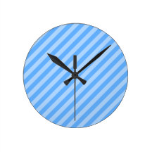 Blue Stripes. Round Wallclock