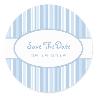 Blue Stripes Save The Date Stickers sticker
