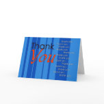 Blue stripes thank you - Customized Greeting Card