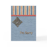 Blue Stripes Weave and Medallion Sorry Greeting Card