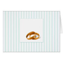 Blue Stripes - Wedding Rings Greeting Cards