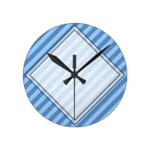 Blue Stripy Pattern. Wallclocks