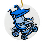 blue stroller christmas tree ornament