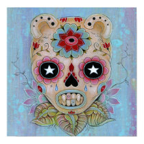 Blue Sugar Skull Canvas posters