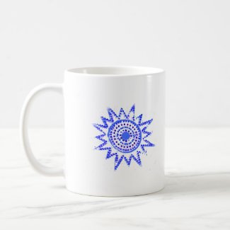Blue Sun in Lights Grunge Cutout mug