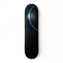 Blue Sun Rising on the Horizon Skateboard