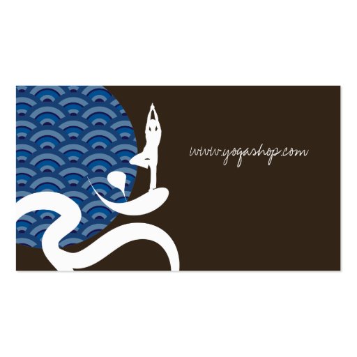 Blue Sun Yoga Spiritual Indian Writing Om Ohm Logo Business Card (back side)