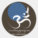 Blue Sun Yoga Spiritual Indian Writing Om Ohm Logo Sticker