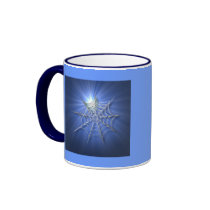 Blue Sunburst Spider Web Mug