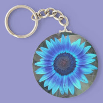 Blue Sunflower keychain keychains