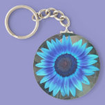 Blue Sunflower keychain