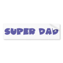 blue super dad icon bumper stickers