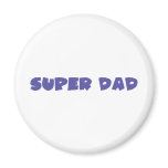 blue super dad icon fridge magnet