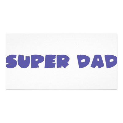 blue super dad icon personalized photo card by TomaniacLines