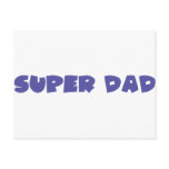 blue super dad icon postcards