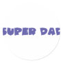 blue super dad icon round sticker