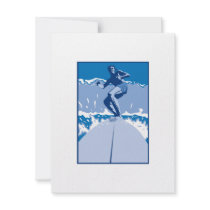 Blue Surf Logo Personalized Invitations