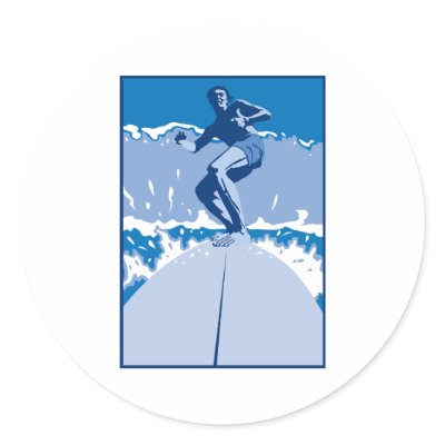 Blue Surf Logo Stickers by shopaholicchick