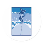 Blue Surf Logo Stickers
