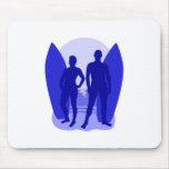 Blue Surfer Couple Mouse Pads