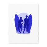 Blue Surfer Couple Postcard