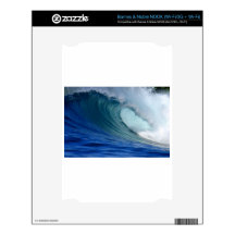 Blue surfing wave skin for the NOOK