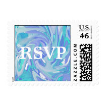 Blue Swan, RSVP Postage Stamp by dndartstudio Blue Swan, RSVP Postage Stamp