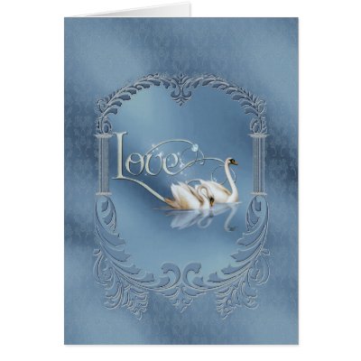 Blue Swans Card by Hafapea
