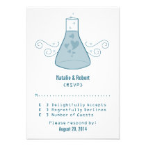 Blue Sweet Chemistry Response Card invitations