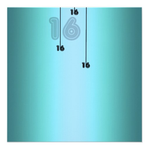 Blue Sweet Sixteen Birthday Invitation