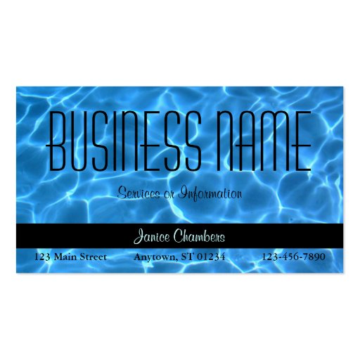 Blue Swimming Pool Pattern Business Card (front side)