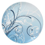 Blue Swirl Dinner Plate