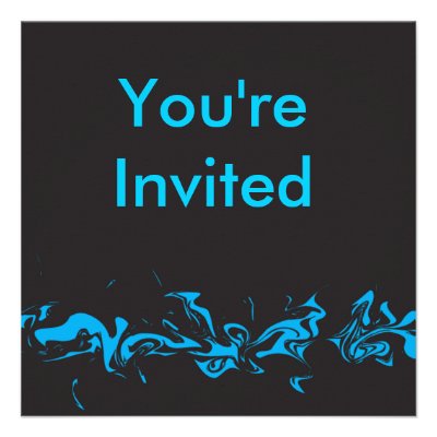 Blue swirl invitation