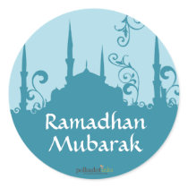 Blue Swirl Mosque Stickers stickers